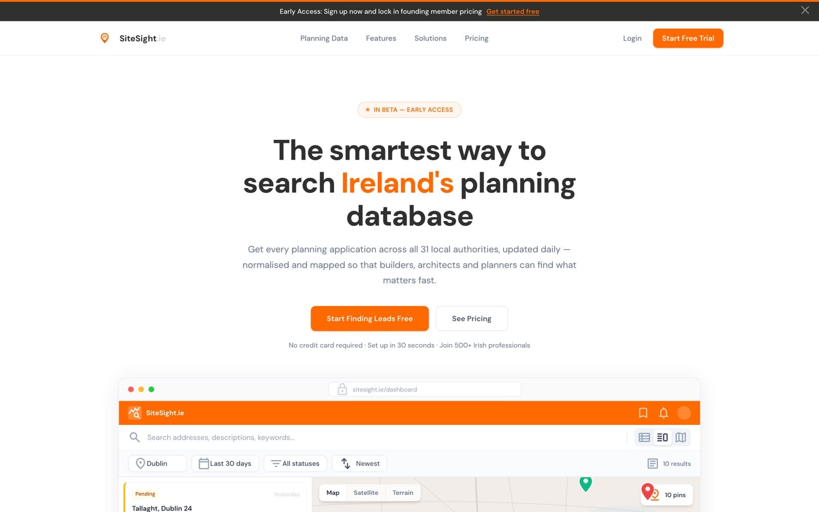 SiteSight national planning data search homepage